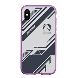 Чехол iPhone XS Max матовый Team Liquid: Grey E-Sport, цвет: 3D-фиолетовый