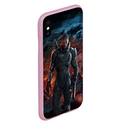 Чехол iPhone XS Max матовый Mass Effect: Soldier, цвет: 3D-розовый — фото 2