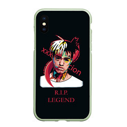 Чехол iPhone XS Max матовый XXXTentacion: RIP Legend, цвет: 3D-салатовый