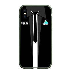 Чехол iPhone XS Max матовый RK800 Android Black, цвет: 3D-темно-зеленый