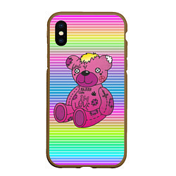 Чехол iPhone XS Max матовый Lil Peep Bear, цвет: 3D-коричневый