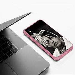 Чехол iPhone XS Max матовый XXXTentacion, цвет: 3D-малиновый — фото 2