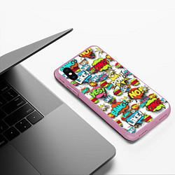 Чехол iPhone XS Max матовый Pop art Fashion, цвет: 3D-розовый — фото 2