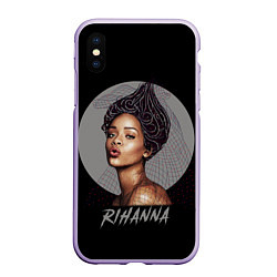 Чехол iPhone XS Max матовый Rihanna, цвет: 3D-светло-сиреневый