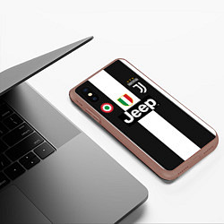 Чехол iPhone XS Max матовый FC Juventus 18-19, цвет: 3D-коричневый — фото 2