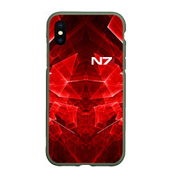 Чехол iPhone XS Max матовый Mass Effect: Red Armor N7, цвет: 3D-темно-зеленый