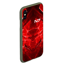 Чехол iPhone XS Max матовый Mass Effect: Red Armor N7, цвет: 3D-темно-зеленый — фото 2