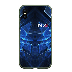 Чехол iPhone XS Max матовый Mass Effect: Blue Armor N7, цвет: 3D-темно-зеленый