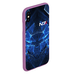 Чехол iPhone XS Max матовый Mass Effect: Blue Armor N7, цвет: 3D-фиолетовый — фото 2