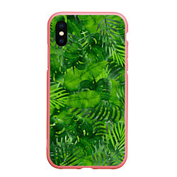 Чехол iPhone XS Max матовый Тропический лес, цвет: 3D-баблгам