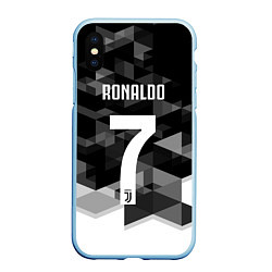 Чехол iPhone XS Max матовый CRonaldo 7, цвет: 3D-голубой