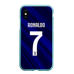 Чехол iPhone XS Max матовый Ronaldo 7: Blue Sport