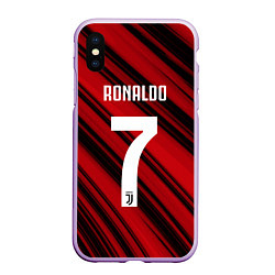 Чехол iPhone XS Max матовый Ronaldo 7: Red Sport, цвет: 3D-сиреневый