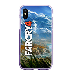 Чехол iPhone XS Max матовый Far Cry 4: Ice Mountains, цвет: 3D-светло-сиреневый