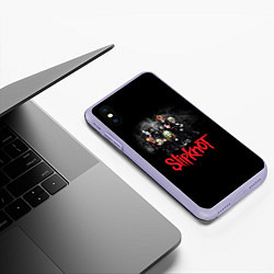 Чехол iPhone XS Max матовый Slipknot Band, цвет: 3D-светло-сиреневый — фото 2