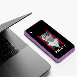 Чехол iPhone XS Max матовый Rickey F: Glitch, цвет: 3D-фиолетовый — фото 2