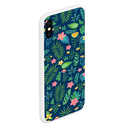 Чехол iPhone XS Max матовый Тропический лес, цвет: 3D-белый — фото 2