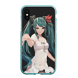 Чехол iPhone XS Max матовый Hatsune Miku, цвет: 3D-мятный