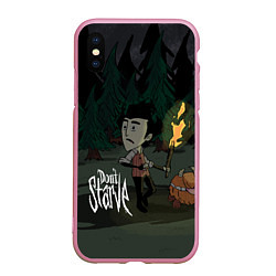 Чехол iPhone XS Max матовый Don't Starve: Night Forrest, цвет: 3D-розовый