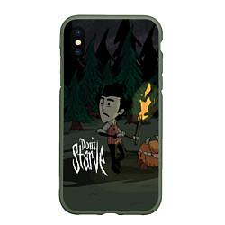 Чехол iPhone XS Max матовый Don't Starve: Night Forrest, цвет: 3D-темно-зеленый