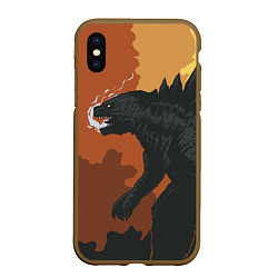 Чехол iPhone XS Max матовый Godzilla: Monster Smoke, цвет: 3D-коричневый