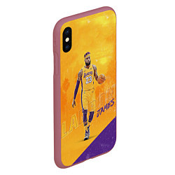 Чехол iPhone XS Max матовый LeBron James: NBA Star, цвет: 3D-малиновый — фото 2