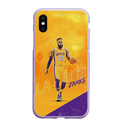 Чехол iPhone XS Max матовый LeBron James: NBA Star, цвет: 3D-светло-сиреневый