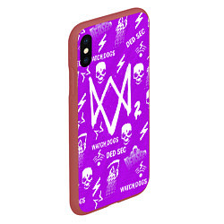 Чехол iPhone XS Max матовый Watch Dogs 2: Violet Pattern, цвет: 3D-красный — фото 2