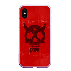 Чехол iPhone XS Max матовый DOOM: Devil Skull, цвет: 3D-сиреневый