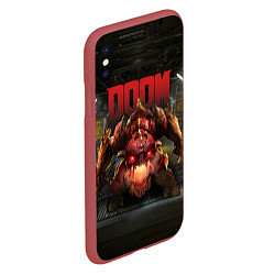 Чехол iPhone XS Max матовый DOOM: Pinky Monster, цвет: 3D-красный — фото 2