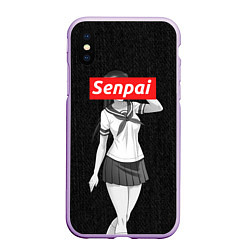 Чехол iPhone XS Max матовый Senpai: School Girl, цвет: 3D-сиреневый