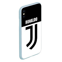Чехол iPhone XS Max матовый Ronaldo Juve, цвет: 3D-голубой — фото 2