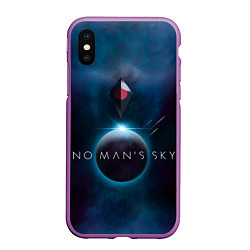 Чехол iPhone XS Max матовый No Man’s Sky: Dark Space, цвет: 3D-фиолетовый