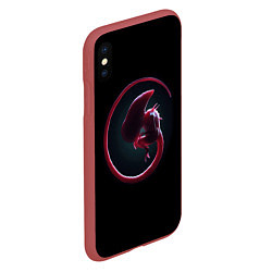 Чехол iPhone XS Max матовый Alien Inside, цвет: 3D-красный — фото 2