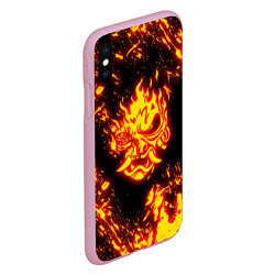 Чехол iPhone XS Max матовый Cyberpunk 2077: FIRE SAMURAI, цвет: 3D-розовый — фото 2