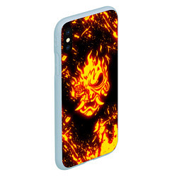 Чехол iPhone XS Max матовый Cyberpunk 2077: FIRE SAMURAI, цвет: 3D-голубой — фото 2