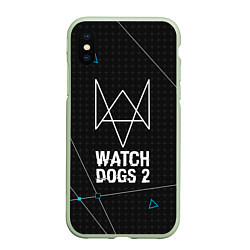 Чехол iPhone XS Max матовый Watch Dogs 2: Tech Geometry, цвет: 3D-салатовый
