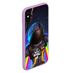 Чехол iPhone XS Max матовый Fortnite: Space Rainbow, цвет: 3D-сиреневый — фото 2