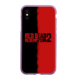 Чехол iPhone XS Max матовый RDD 2: Black & Red, цвет: 3D-фиолетовый