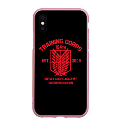 Чехол iPhone XS Max матовый Training Corps est. 2009, цвет: 3D-розовый