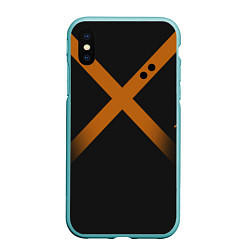 Чехол iPhone XS Max матовый KATSUKI BAKUGOU полосы, цвет: 3D-мятный