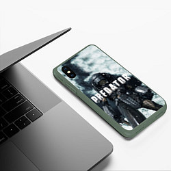 Чехол iPhone XS Max матовый Winter Predator, цвет: 3D-темно-зеленый — фото 2