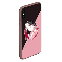 Чехол iPhone XS Max матовый MONOKUMA X MONOMI, цвет: 3D-коричневый — фото 2