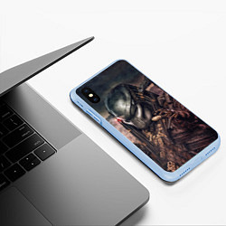 Чехол iPhone XS Max матовый Merciless Predator, цвет: 3D-голубой — фото 2