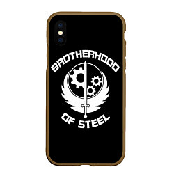 Чехол iPhone XS Max матовый Brothood of Steel, цвет: 3D-коричневый