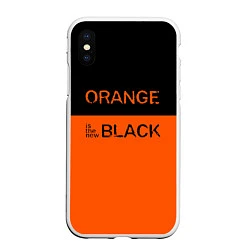 Чехол iPhone XS Max матовый Orange Is the New Black, цвет: 3D-белый