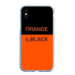 Чехол iPhone XS Max матовый Orange Is the New Black, цвет: 3D-голубой