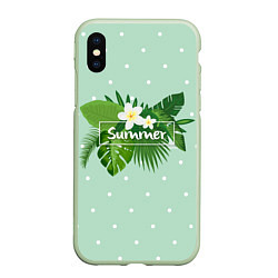 Чехол iPhone XS Max матовый Fresh Summer, цвет: 3D-салатовый