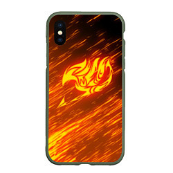 Чехол iPhone XS Max матовый NATSU DRAGNEEL, цвет: 3D-темно-зеленый