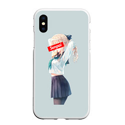 Чехол iPhone XS Max матовый Senpai School Girl, цвет: 3D-белый